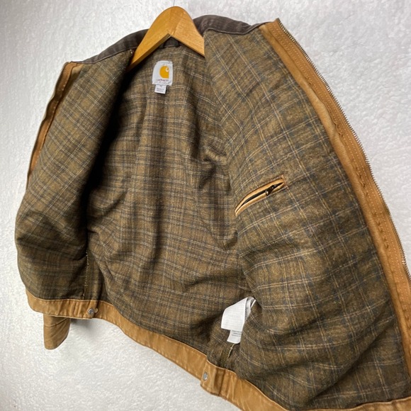 Carhartt Detroit Jacket Mens Medium 100829 211 Carhartt Brown Georgia Bulldogs - Picture 15 of 16